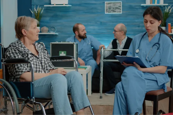 Patient using accessible telehealth platform to request a medical certificate online