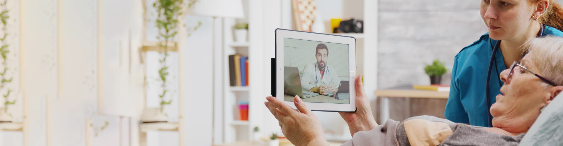 Professional Australian doctor providing telehealth consultation