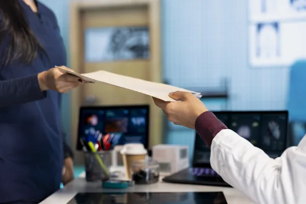 Patient requesting reissue of lost medical certificate through secure digital system