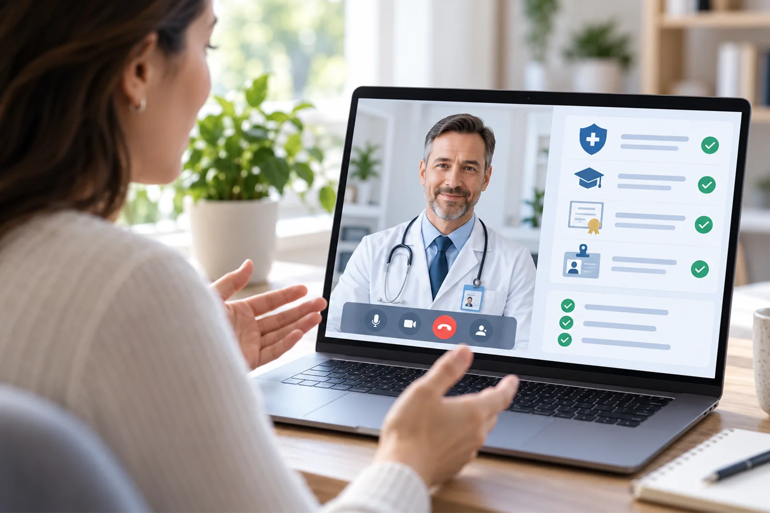 Patient checking a GP or specialist's professional credentials and qualifications online