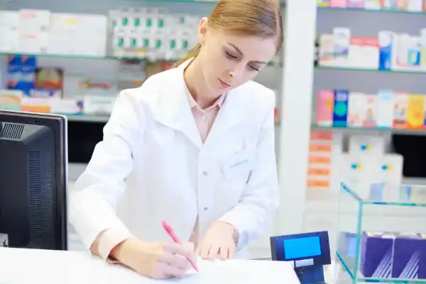 Doctor reviewing electronic prescription details on a digital system to reduce medication errors and improve patient safety